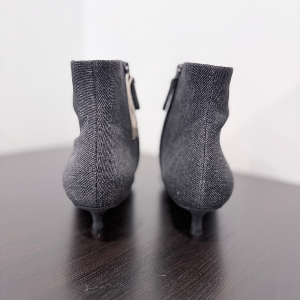 Balenciaga Black Denim BB Knife Kitten Heel Booties - Picture 5 of 12